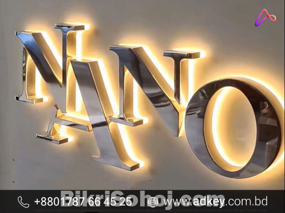 Back-lit LED Sign BD With SS Letter Make By adkey Ltd